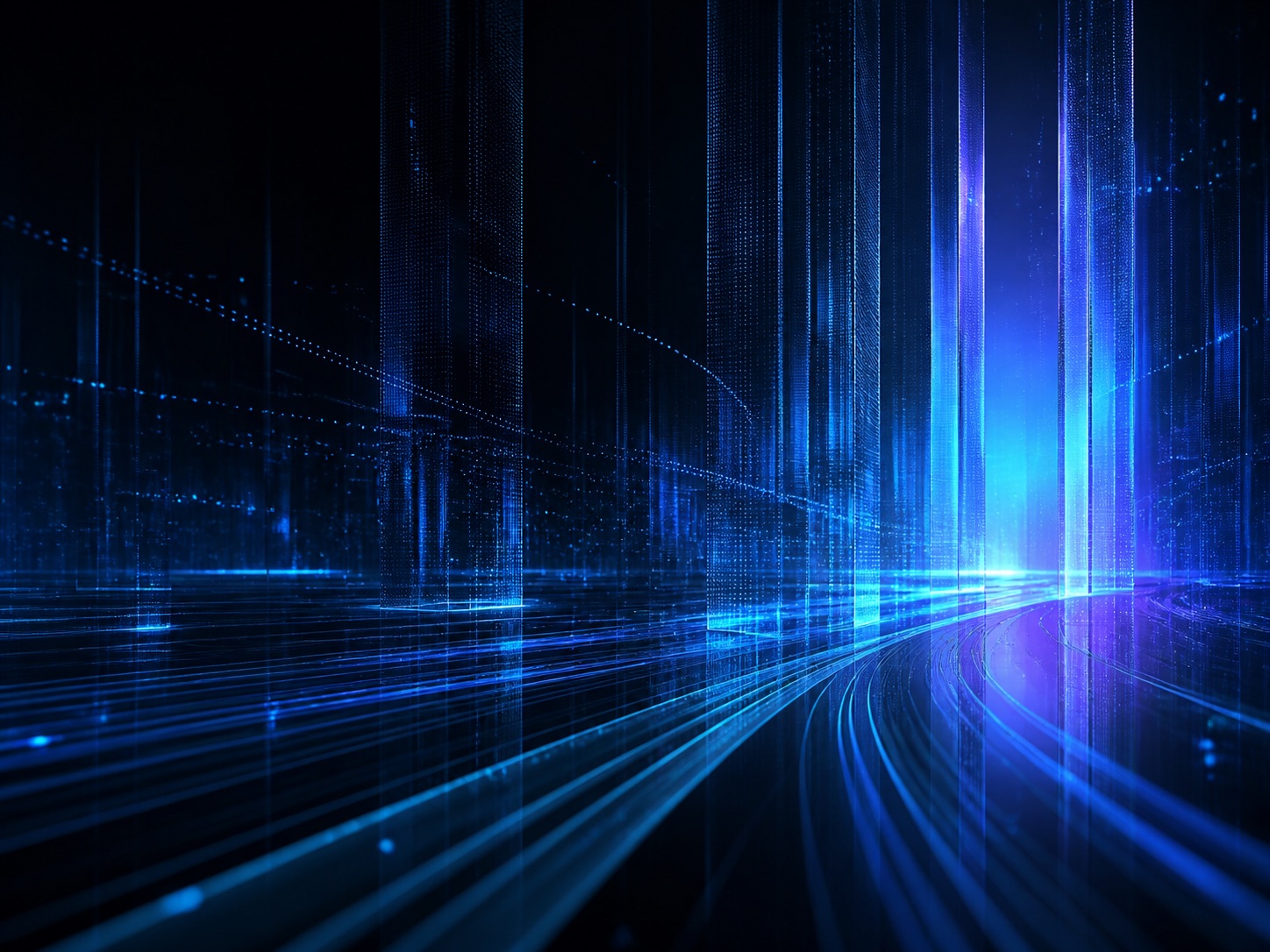 Luminous data architecture representing capital markets infrastructure