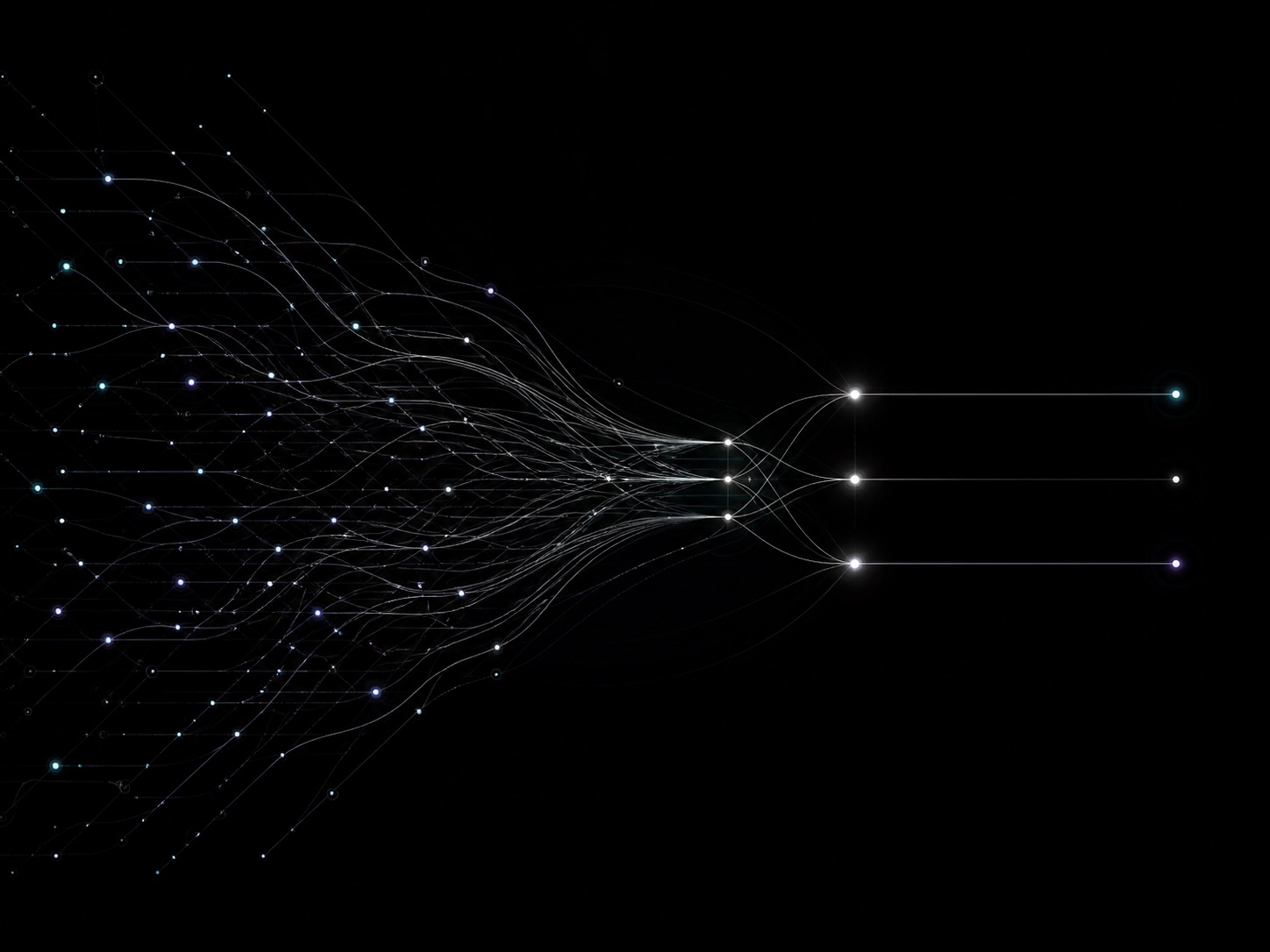 Complex operational signals converging into coordinated decision paths